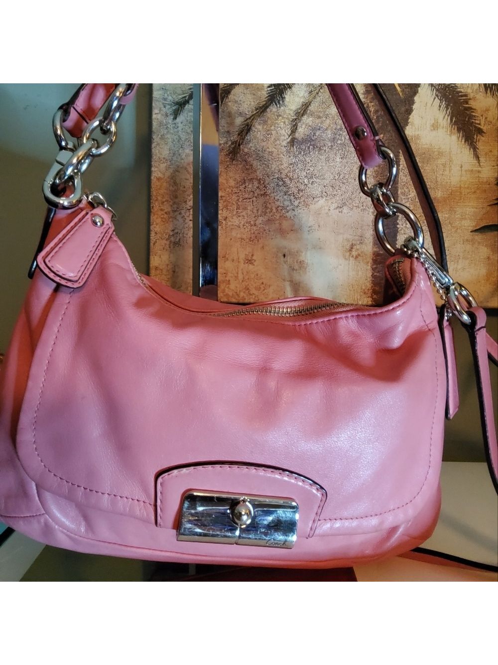 COACH AUTHENTIC CROSSBODY PINK "KRISTIN" CONVERTIBLE PURSE, PRE-OWNED - Picture 2 of 9